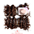 High quality 6 inch deep wave animal hair mixed human hair weave
